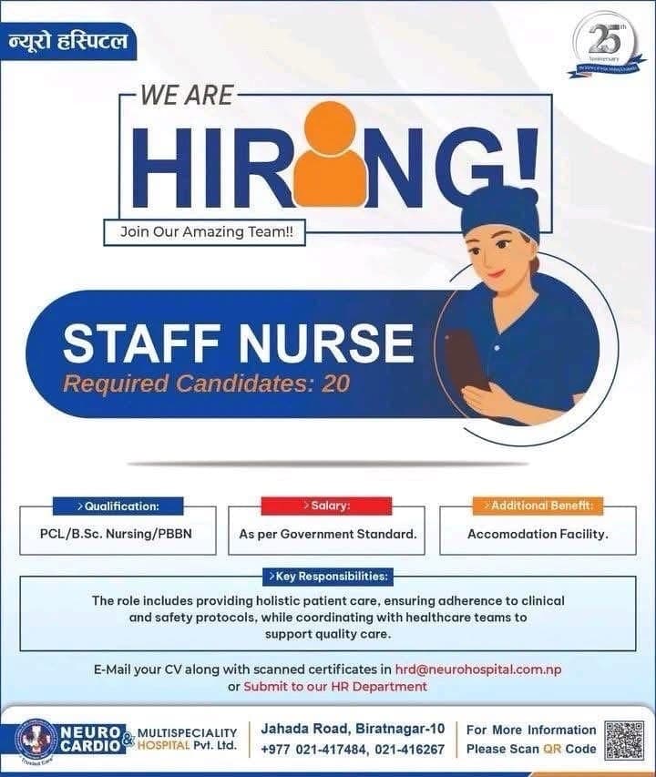 Neuro Hospital Biratnagar-vacancy for Staff Nurse