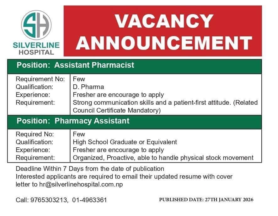 Silverline Hospital Vacancy Announcement